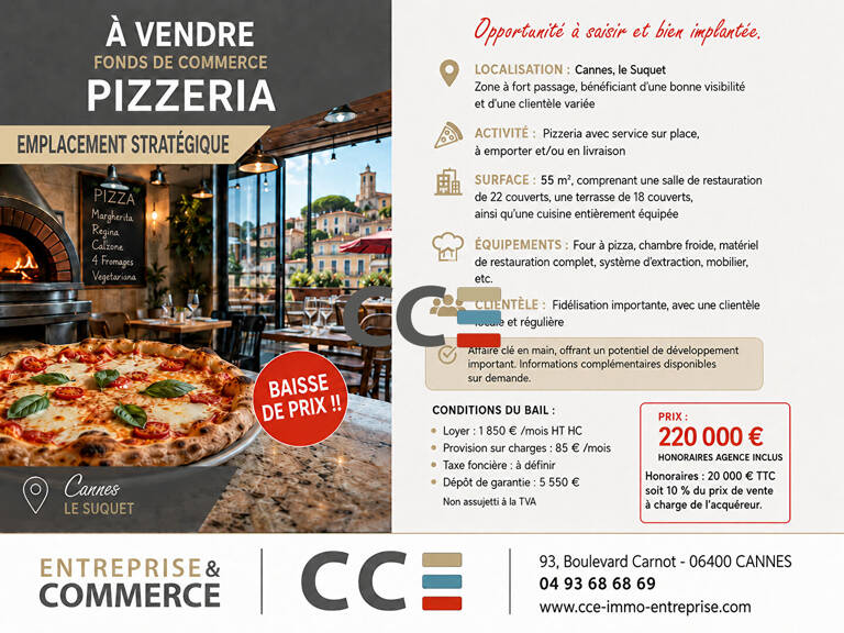 Fonds de commerce Restaurant Cannes — photo 1