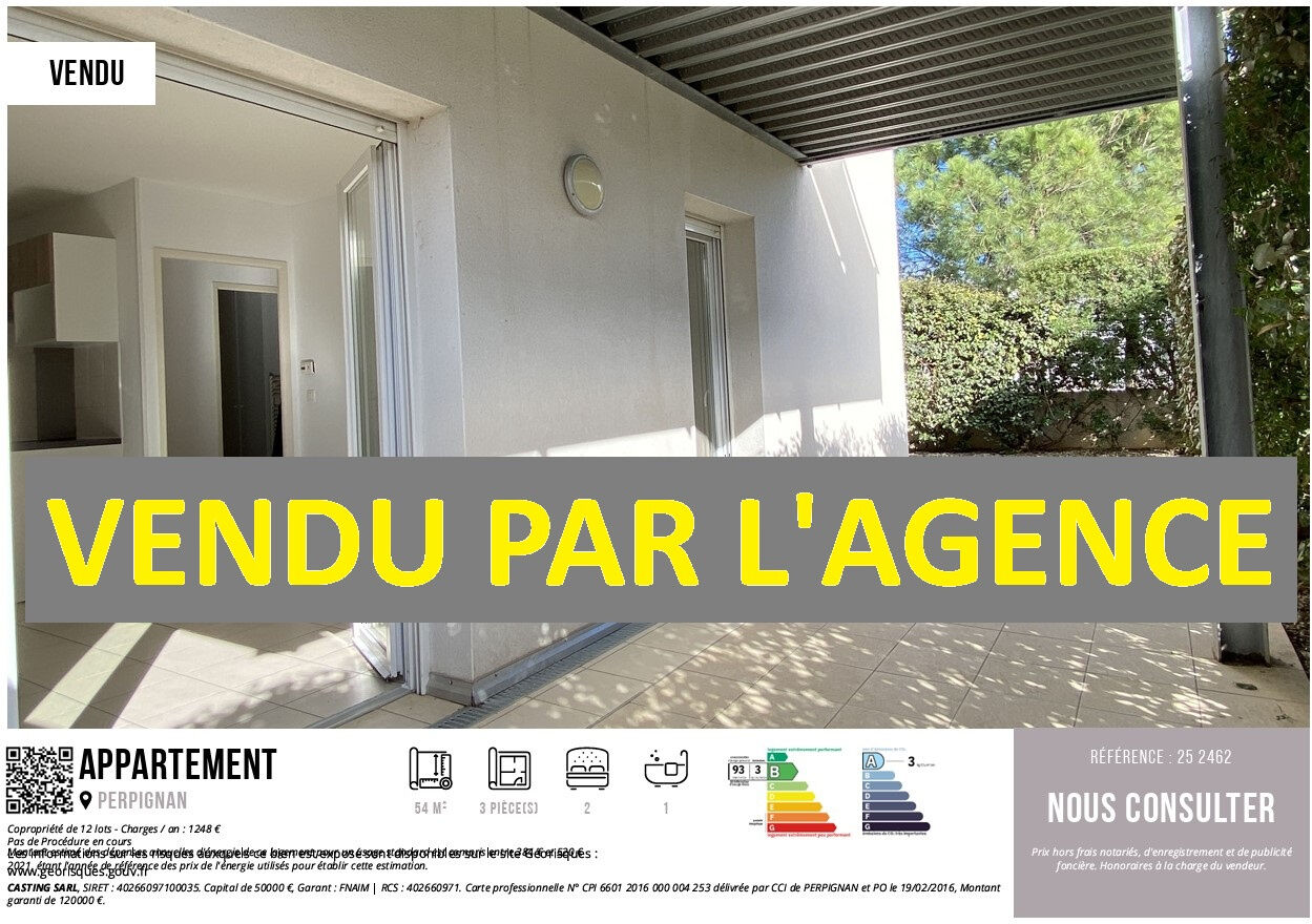 Appartement 3 pièces  à vendre Perpignan 66000