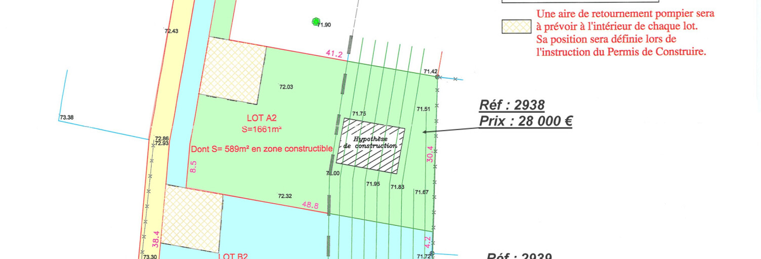 Terrain  2390 m² à vendre à Saint-Savin (33920)