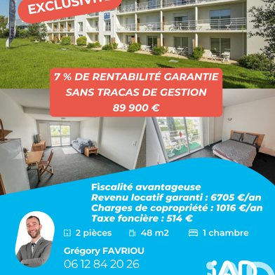 Appartement 2 pièces 89900 €