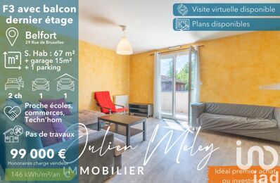 appartement 3 pièces 66 m2 à vendre à Belfort (90000)