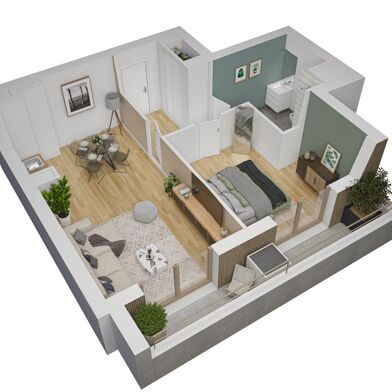 Appartement 2 pièces 164400 €