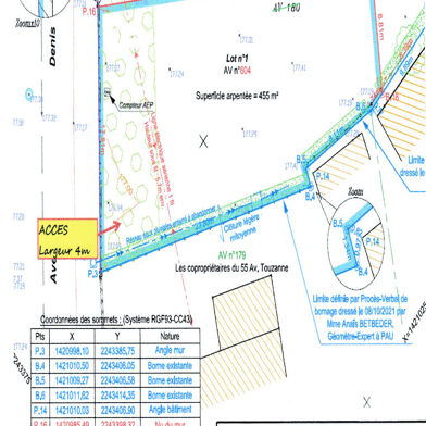 Terrain 455 m²