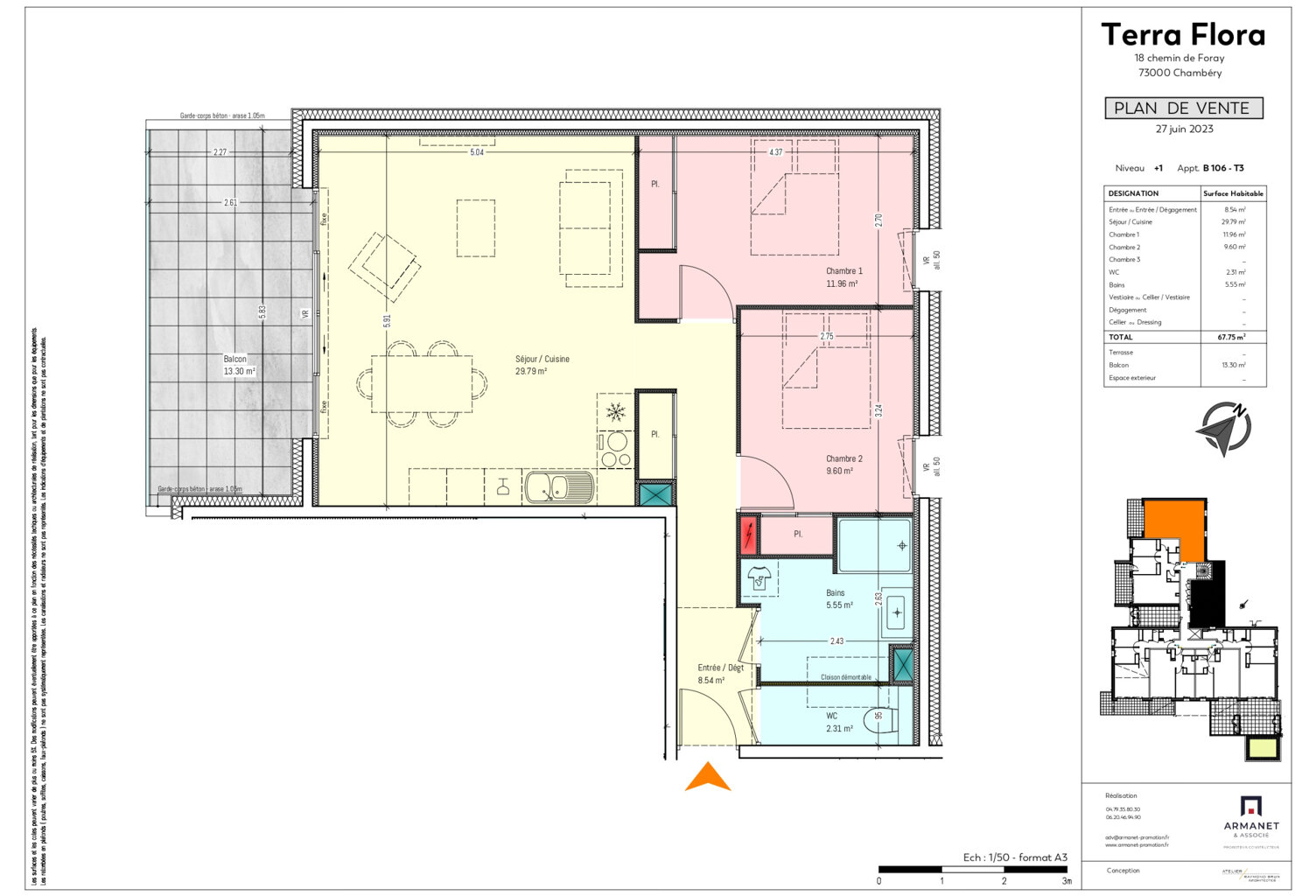Chambéry Bissy T3 Neuf  68  M2 au calme  + terrasse de 13 m2 — photo 1