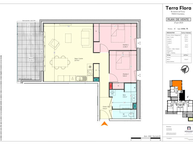 Chambéry Bissy T3 Neuf  68  M2 au calme  + terrasse de 13 m2 — photo du bien