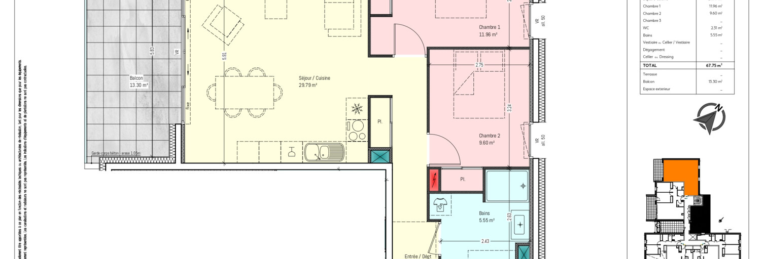 Appartement 3 Pièces 67 m² à vendre à Chambéry (73000)