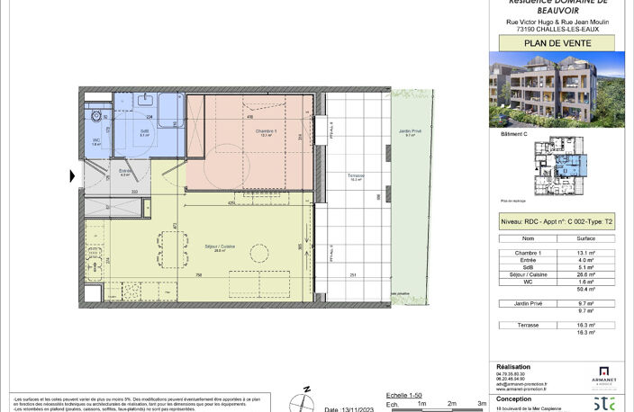 Challes les eaux, T2 Neuf de 50m2  avec terrasse de 16m2 et — photo 2
