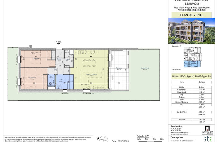 Challes les eaux, T3 Neuf de 69m2 avec terrasse de 18m2 et j — photo 2