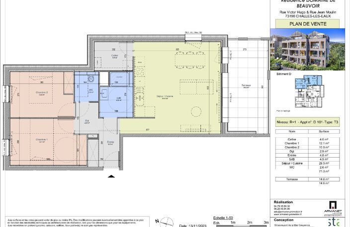 Challes les eaux, T3 Neuf de 71m2 avec terrasse de 14m2 — photo 2