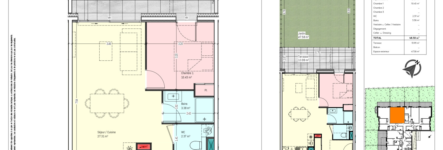 Appartement 2 Pièces 48 m² à vendre à Chambéry (73000)
