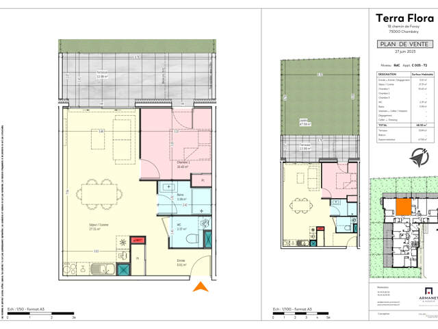 Chambéry Bissy, T2 Neuf  48 M2 avec terrasse de 14  m2 et ja — photo du bien