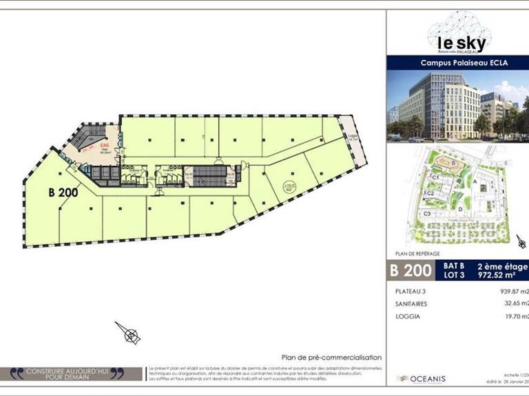 Bureaux - 970m ² — photo 1
