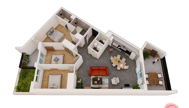 Appartement 2 pièces  à vendre Primaube (La) 12450