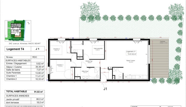 Appartement 4 pièces  à vendre Bidart 64210