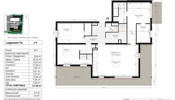 Appartement 4 pièces  à vendre Bidart 64210