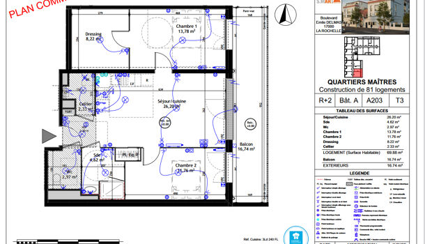 Appartement 3 pièces  à vendre Rochelle (La) 17000