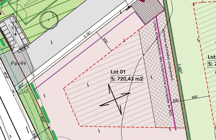 Terrain à bâtir de 720m2 / Lissieu - Bois Dieu — photo 3