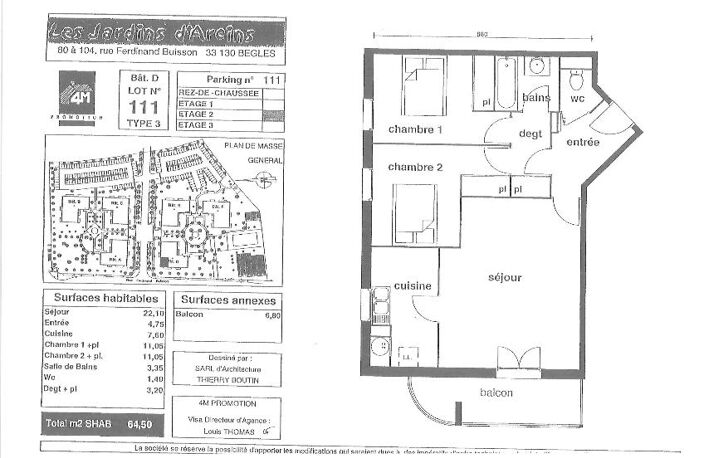 Vente appartement 3 pièces 64 m² Bègles (33130) — photo 2