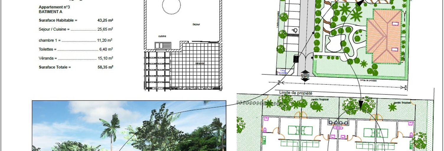 Appartement 2 Pièces 44 m² à vendre à Le François (97240)