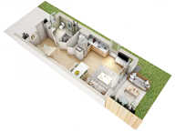 Maison 2 chambres avec jardin, terrasse et parking — photo 3