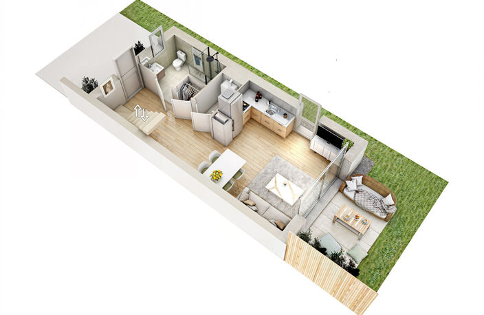 Maison 2 chambres avec jardin, terrasse et parking — photo 3