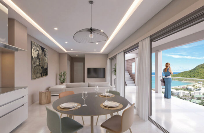 À vendre : Appartement T3 au R+2 avec vue mer à Anse Marcel — photo 2