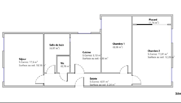 Appartement 3 pièces  à vendre Marseille 3eme 13003