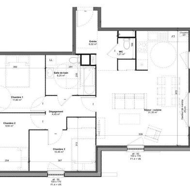 Appartement 4 pièces 315900 €