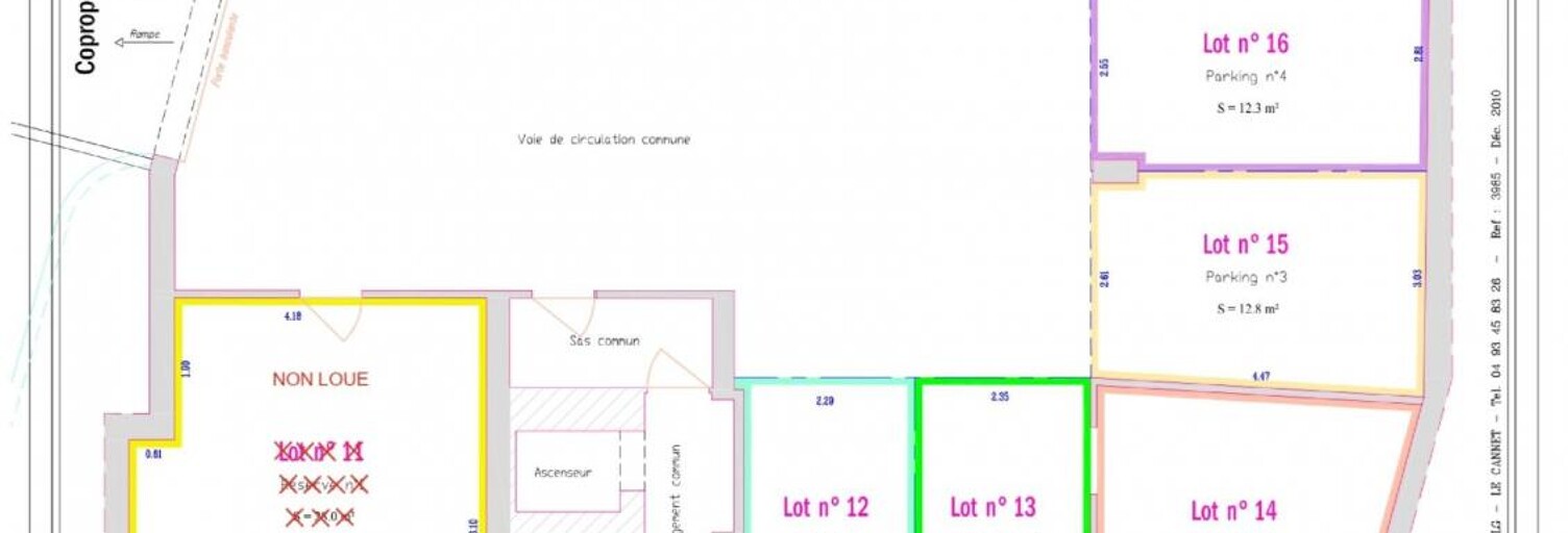 Garage  92 m² à louer à Le Cannet (06110)