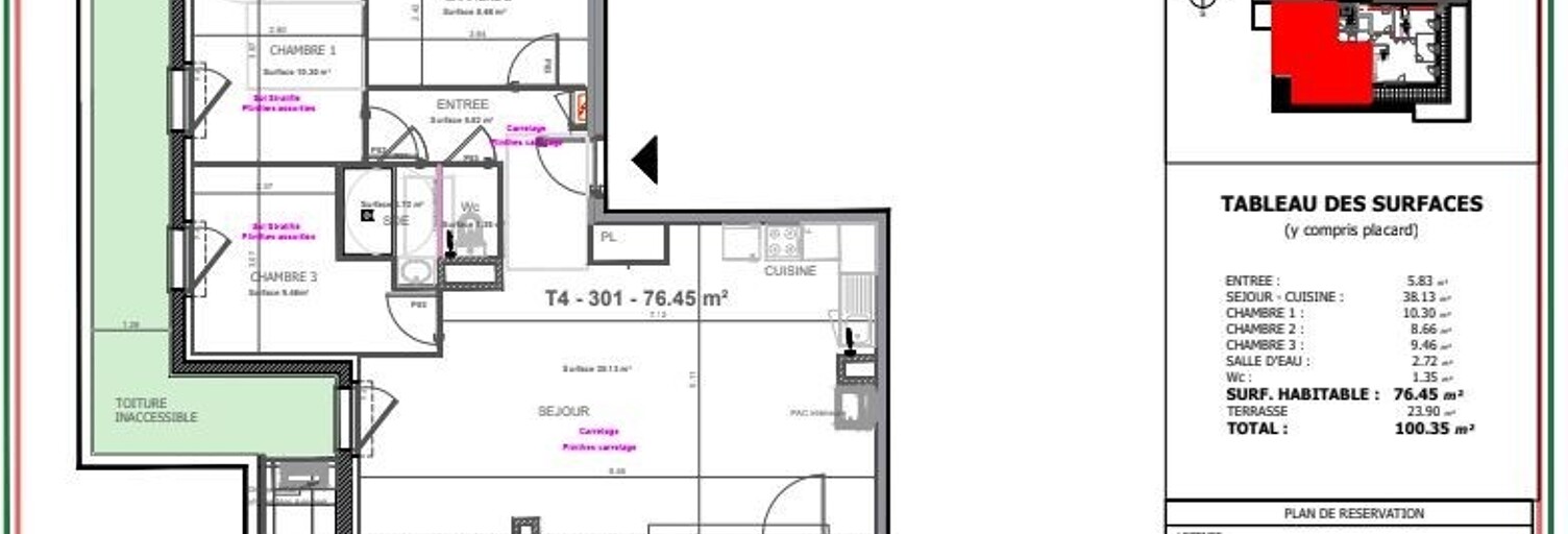 Appartement 4 Pièces 76 m² à vendre à La Chapelle-Saint-Mesmin (45380)