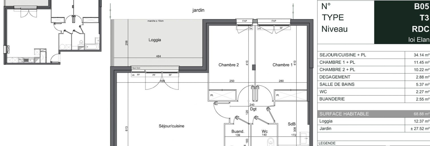 Appartement 3 Pièces 69 m² à vendre à Mérignac (33700)
