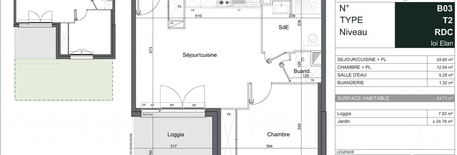 Appartement 2 Pièces 44 m² à vendre à Mérignac (33700)