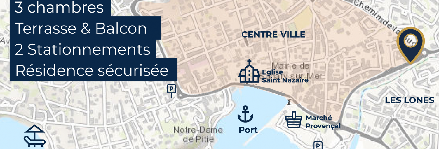 Appartement 5 Pièces 93 m² à vendre à Sanary-sur-Mer (83110)