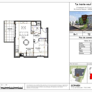 Appartement 2 pièces 205000 €
