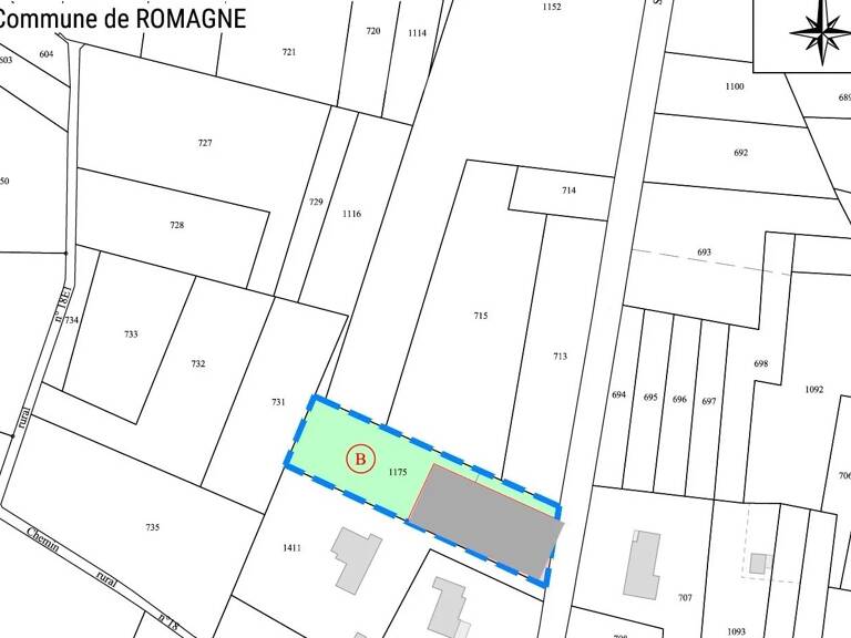 TERRAIN CONSTRUCTIBLE – ROMAGNE – BEL EMPLACEMENT — photo 1