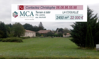 Terrain  2450 m² à vendre à La Coquille (24450)