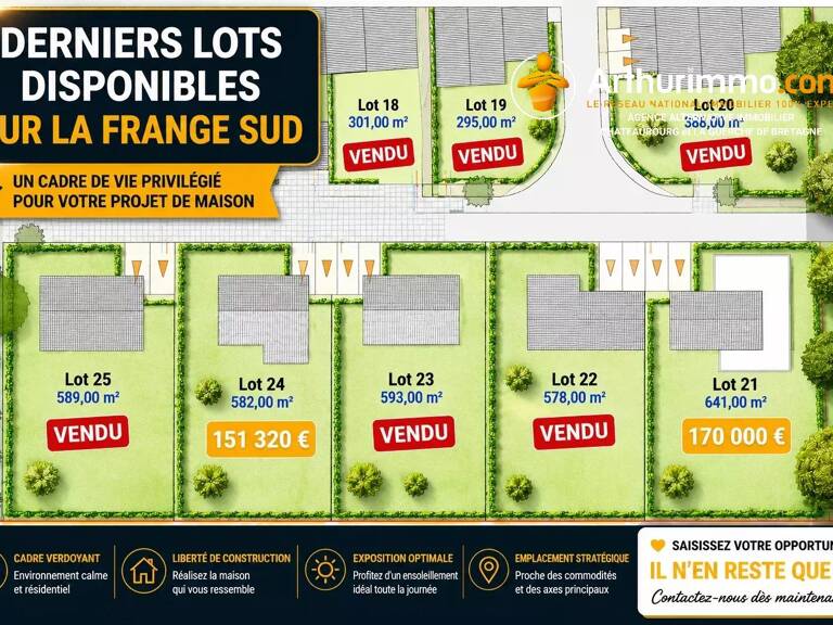 Terrain à bâtir avec magnifique vue plein sud, CHATEAUBOURG, 582 m², libre de constructeur — photo 1