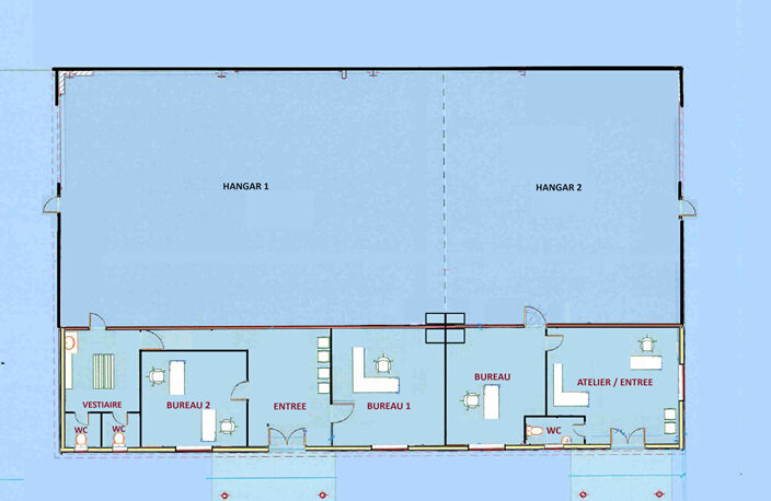 Local professionnel NEUF à CANCON, proche N21 avec accès facile pour camions, d'environ 215 m² avec son parc extérieur attenant. L'entrepôt principal de 155 m² a une grande porte et est attenant aux bureaux d'une surface de 60 m2 (2 bureaux, un hall d'ent — photo 3
