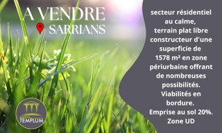 Terrain  1578 m² à vendre à Sarrians (84260)