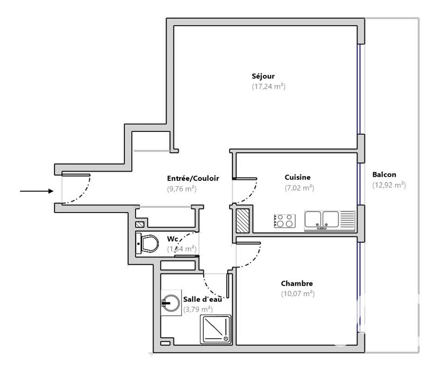 Cagnes-sur-mer - 49m² - 2p.