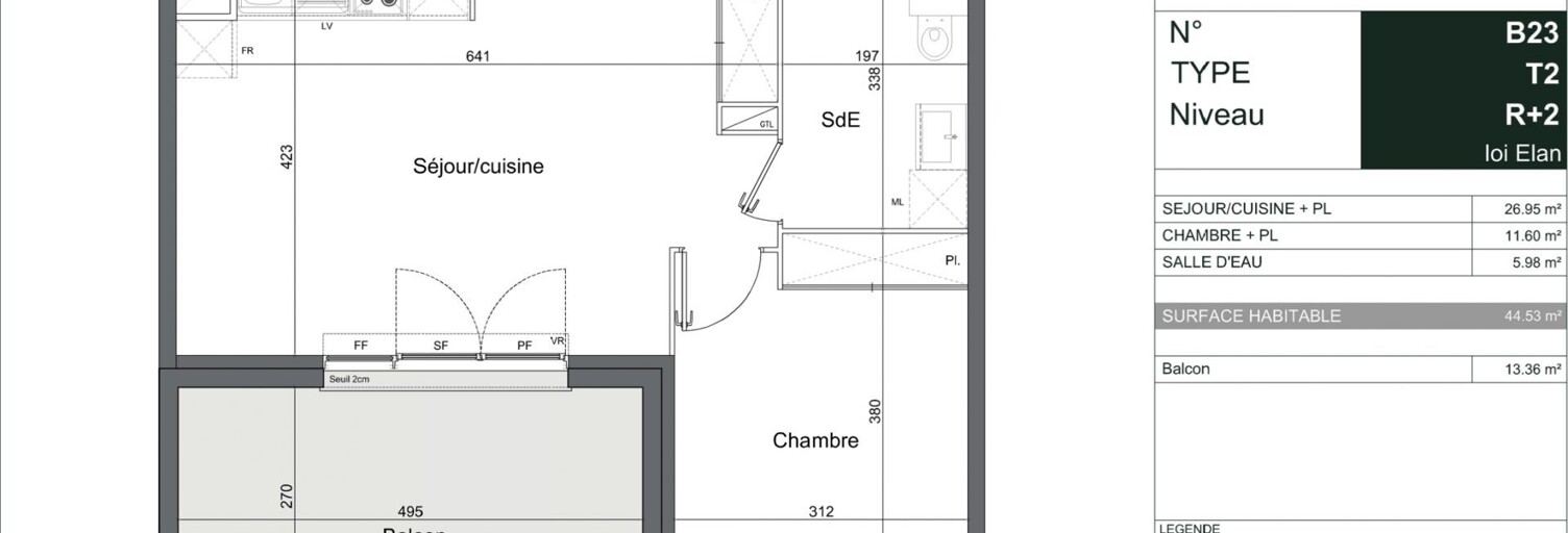 Appartement 2 Pièces 45 m² à vendre à Mérignac (33700)