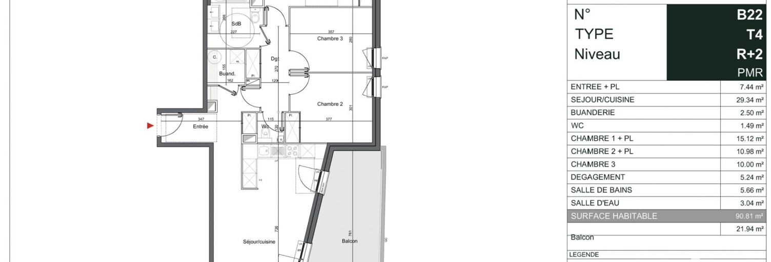 Appartement 4 Pièces 91 m² à vendre à Mérignac (33700)