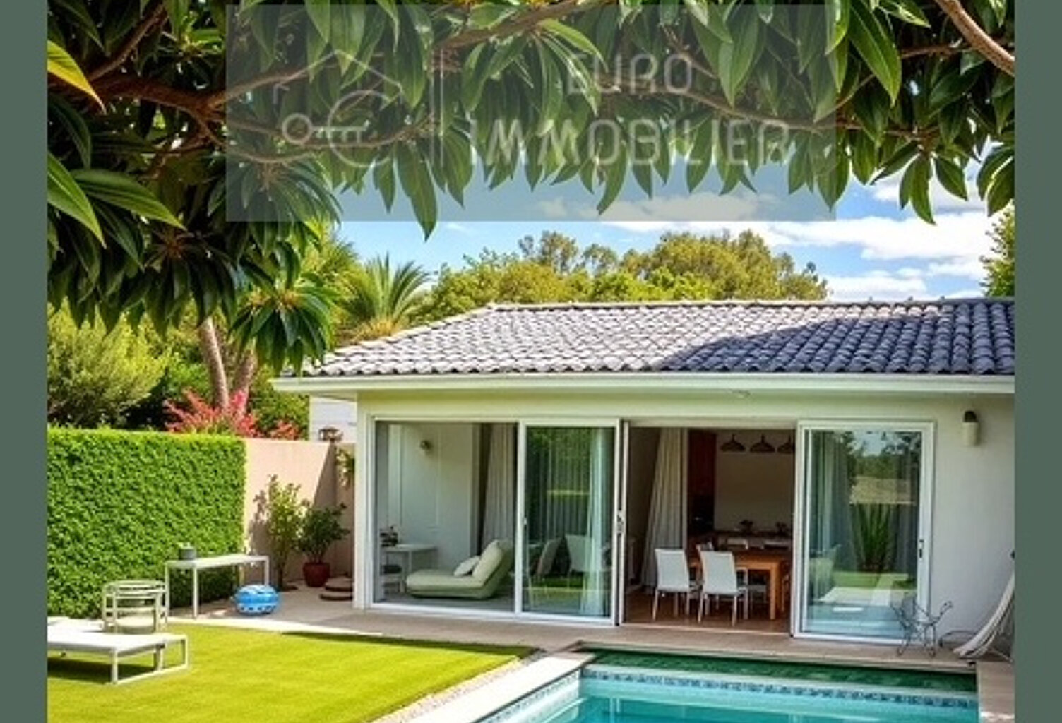 Maison contemporaine de trois chambres avec piscine - GIROND — photo 1