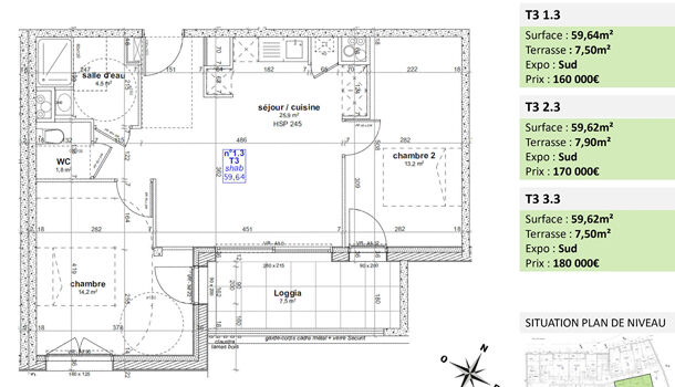 Appartement 3 pièces  à vendre Rodez 12000