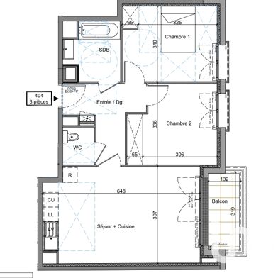 Appartement 3 pièces 335000 €