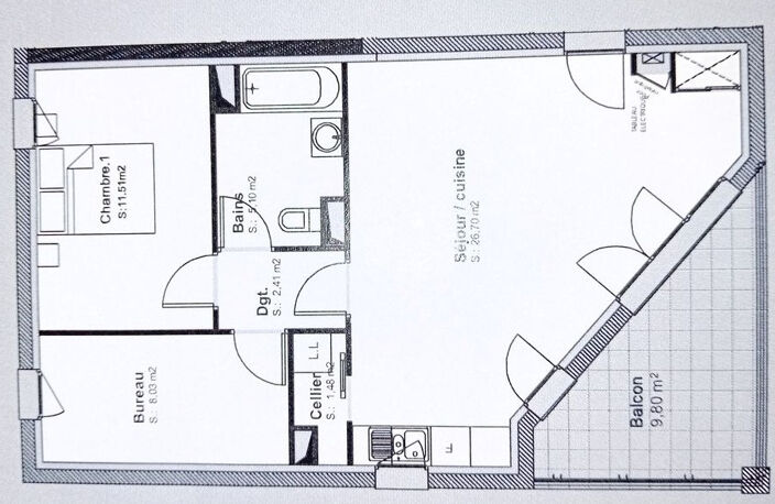 Blagnac - Appartement 3 pièces - 55 m² - Balcon - 2 places de parking — photo 5