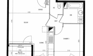 Appartement 2 Pièces 43 m² à louer à Villeurbanne (69100)