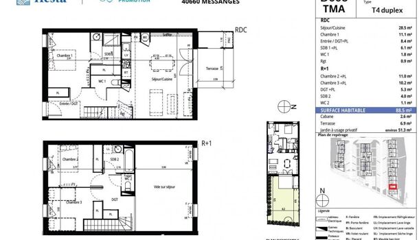 Villa / Maison 4 pièces  à vendre Messanges 40660