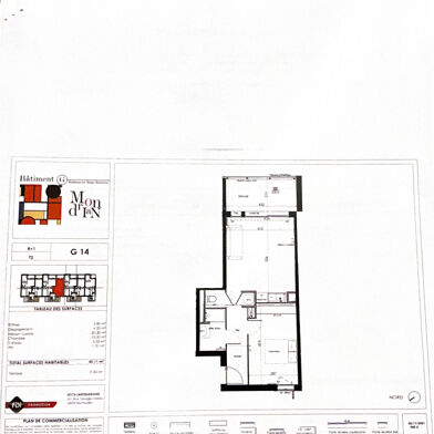 Appartement 2 pièces 833 €