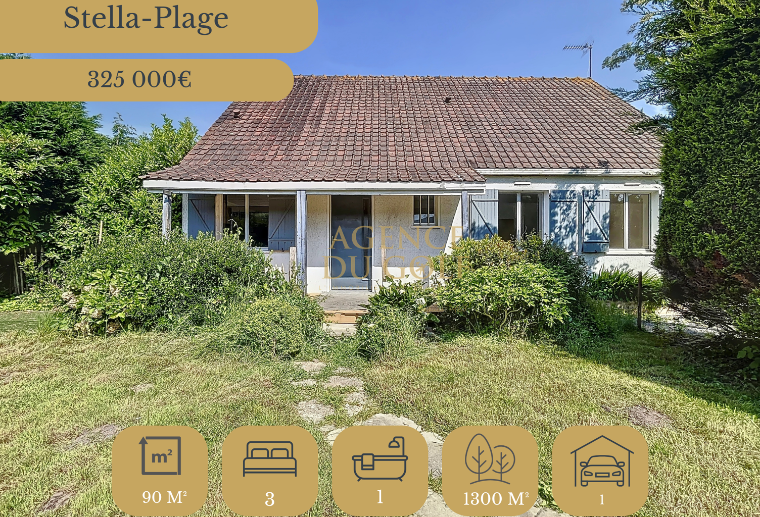 Maison de plain-pied à l'entrée de Stella-Plage — photo 1